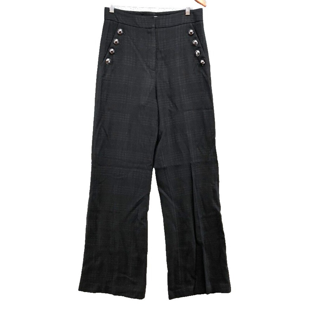 Veronica Beard Wool Dress Pants Womens 6 Black Jacquard Plaid Business Teacher‎